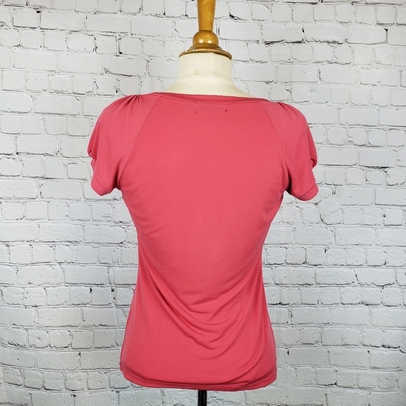 The Limited Floral Graphic Top XS Slinky Knit Career Office Embellished - Picture 11 of 12